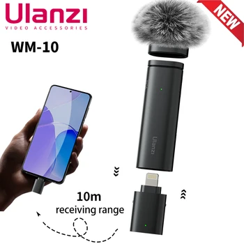 Ulanzi WM-10 Wireles Lavalier Microphone 1 to 1 Mic USB C for Android iPhone with Windproof Sponge For Live Streaming Recording 1