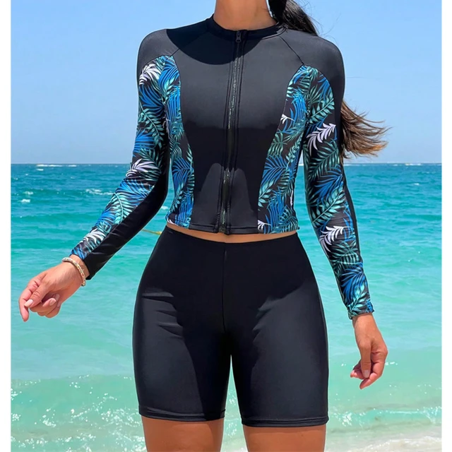 Plus Size Swimwear Women 2023 2 Piece Sport Surfing Swimming Suit Shorts  Long Leg Rash Guards Bathing Suit Swimsuit Tankini Set - Two-piece Suits -  AliExpress