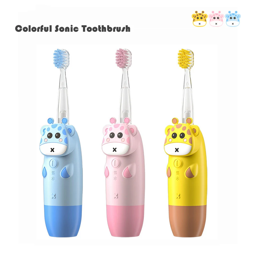 For 3 12 Ages Children's Sonic Electric Toothbrush Battery Colorful LED
