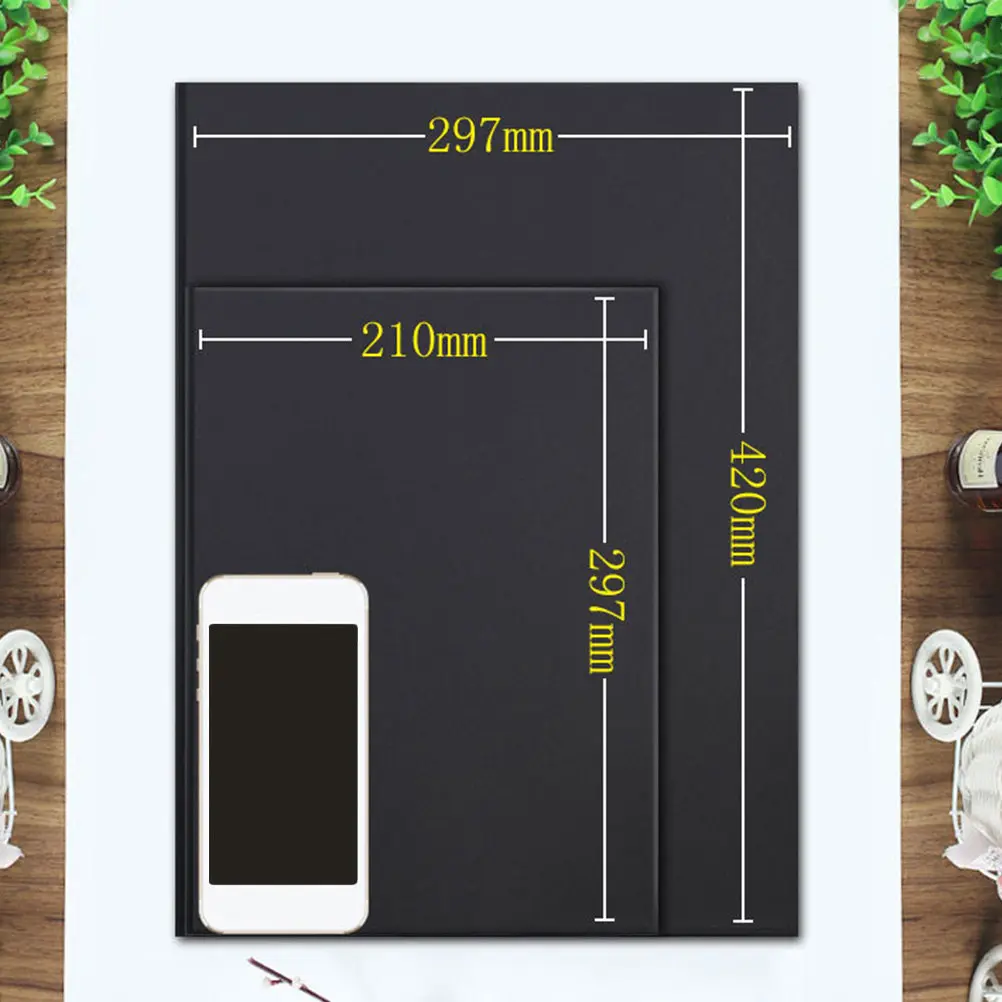 100Pcs A4 검정 두꺼운 크래프트 종이 150Gsm DIY 그림 그리기 판지 스크랩북 크리스마스 카드 명함 방수