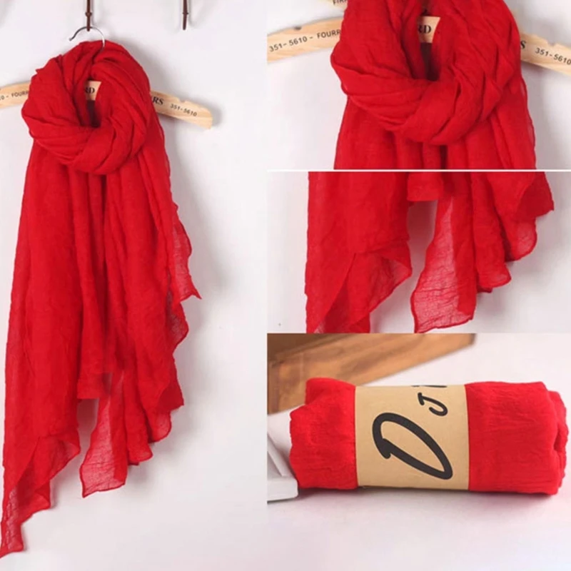 Women Lightweight Super Large Summer Beach Wrap Scarves Solid Color Long Shawl for Head Scarves Wrap Turb 3