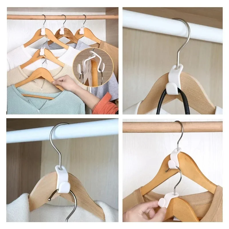 Stacking Hangers Storage Boxs Clothes Racks Hooks Closet Connection Hook 20/10Pcs Coat Plastic Extension Clip Save Space Hanger