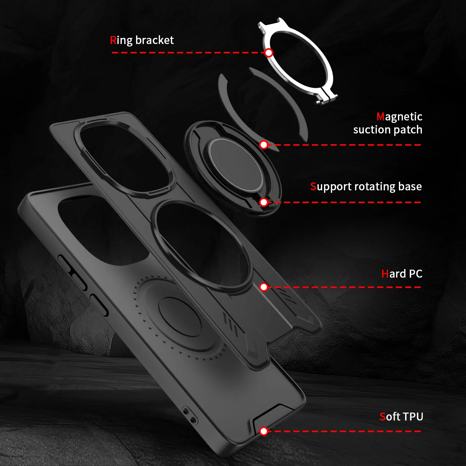 Premium 360° Magnetic Car Holder Phone Case with Stand