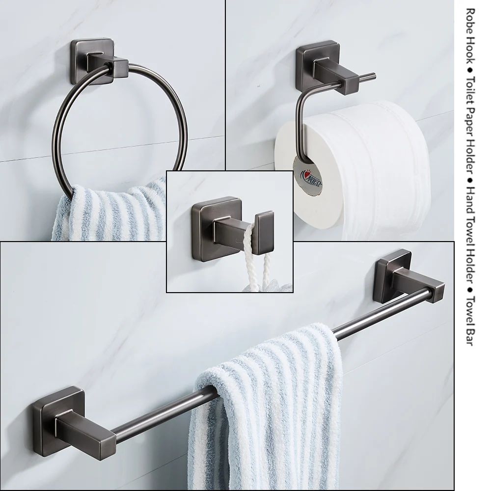 Bathroom Accessories Sets Towel Holder Bar Rack Hooks Toilet Paper Roll Holder Coat Hanger Hardware