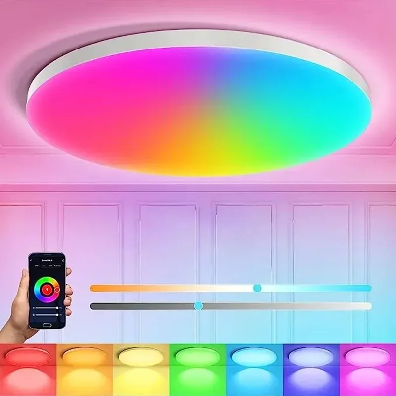 

Бытовая техника, умное настроение, Rgb потолочный светильник Superbo для спальни, гостиной, приложение для голосового управления, Wi-Fi, светодиодный потолочный светильник