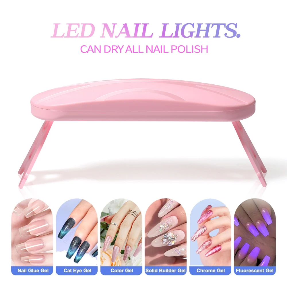 YIKOOLIN Foldable Mouse Light Nail Lamp Machine Mini LED Nail Lamp For Home Salon Tools Professional Nail Phototherapy Nail Lamp 5