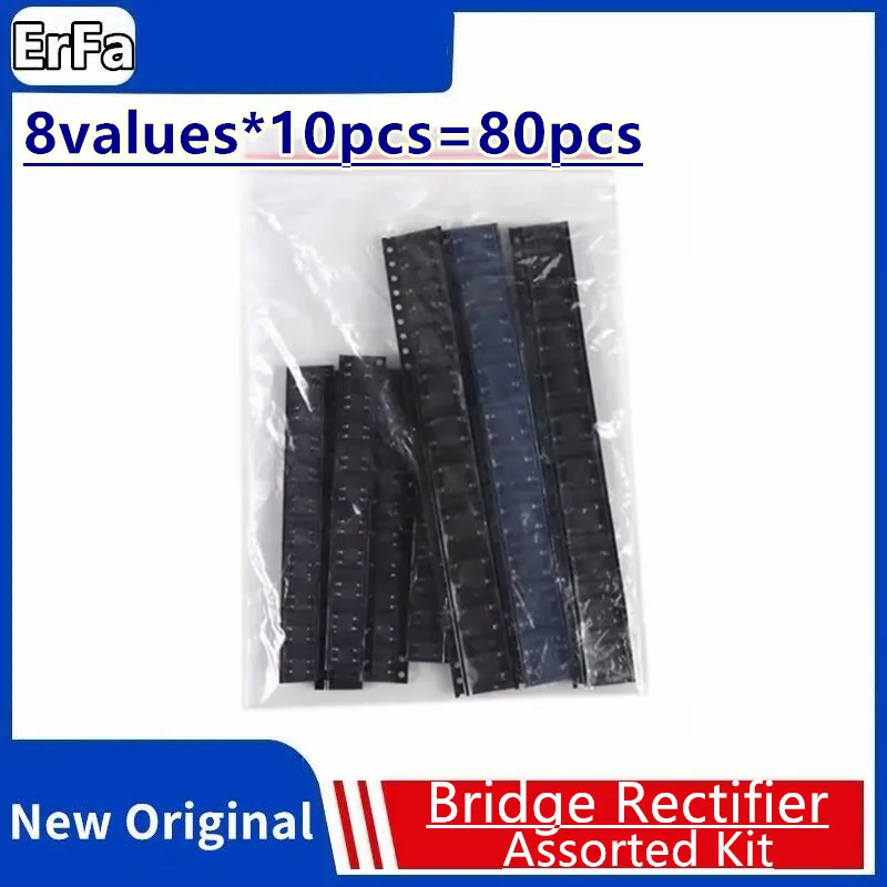 

8values*10pcs=80pcs Bridge Rectifier Assorted Kit MB6S MB6F MB10S MB10F ABS10 DB107S DB157S DB207S SOP-4