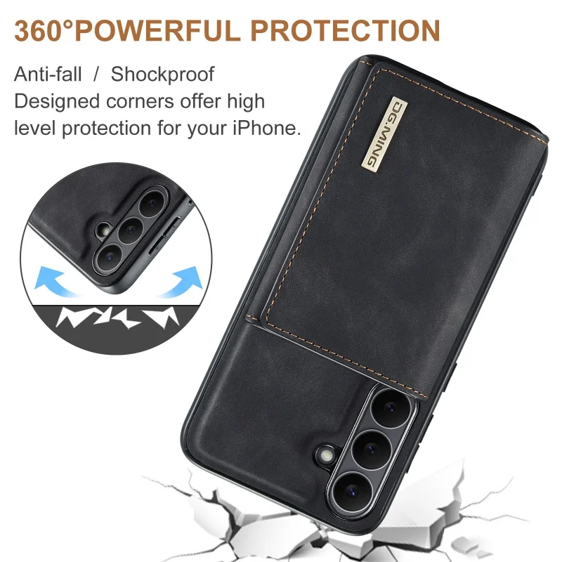 Versatile Leather Wallet Phone Case with Magnetic Closure