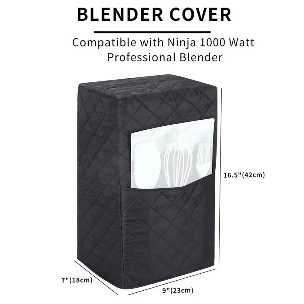 Blender Cover for Ninja Foodi Vitamix 1000 Watt Professional Blender Kitchen Appliance Quilted Dust Cover with Storage Pocket
