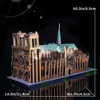 Colorful Notre Dame de Paris 3D metal puzzle model jigsaw puzzle difficult handmade ornaments diy 2