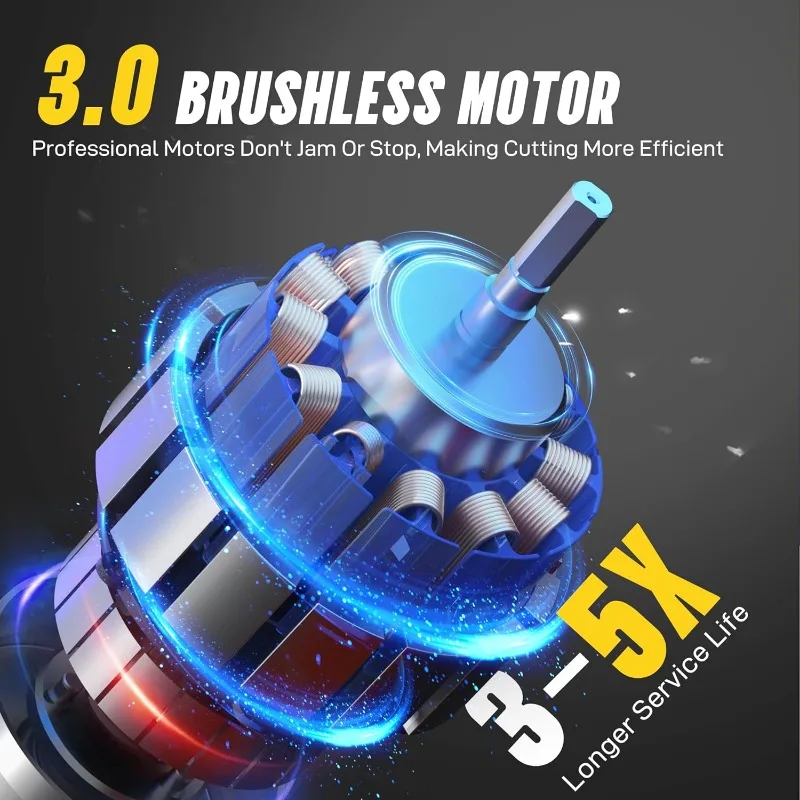 Mini Chainsaw Cordless 6 Inch 32FT/S Fast Powerful Cutting Brushless Electric Handheld Chain Saw with 3.0Ah Battery Powered