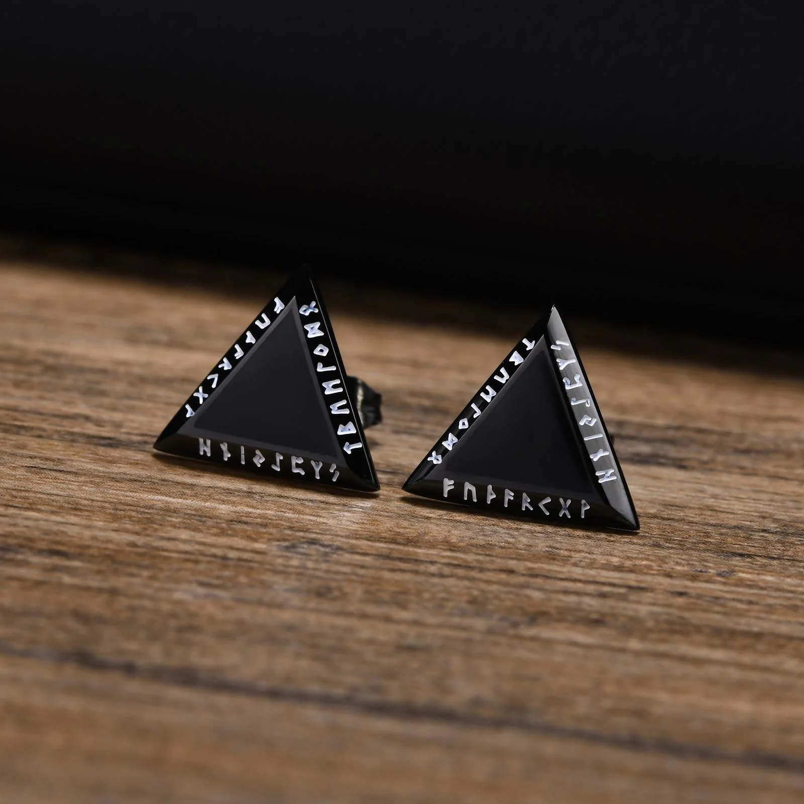 Orecchini Uomo Supcare - Acciaio Inossidabile, Design Vichingo Martello Di Thor/Lupo, Argento/Nero/Oro - Foto 10