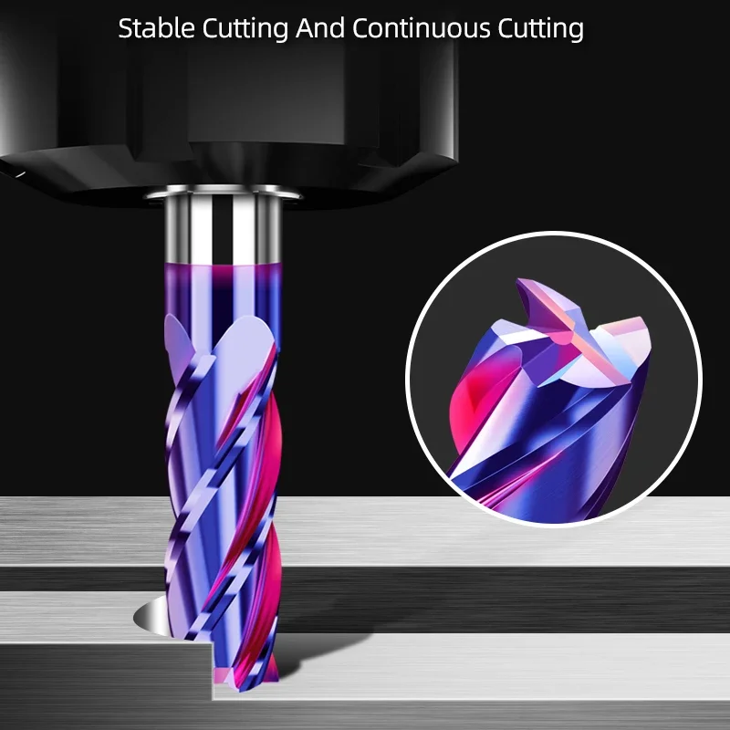 Tooleye Carbide End Mills Cutting Tool CNC Maching Alloy Coating Flat Metal Cutter 2/4 Flutes Tungsten Steel Milling Cutter