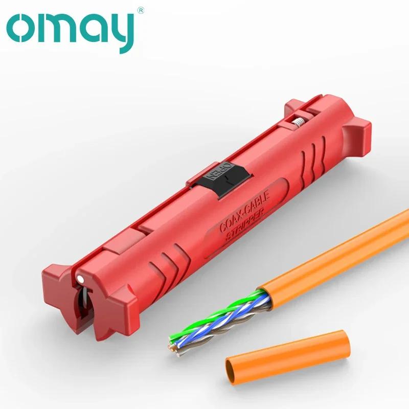 

Rotary coaxial cable stripper Audio video Wire stripper Pen Tool Set Ethernet Cutter Crimping function Spring round handle