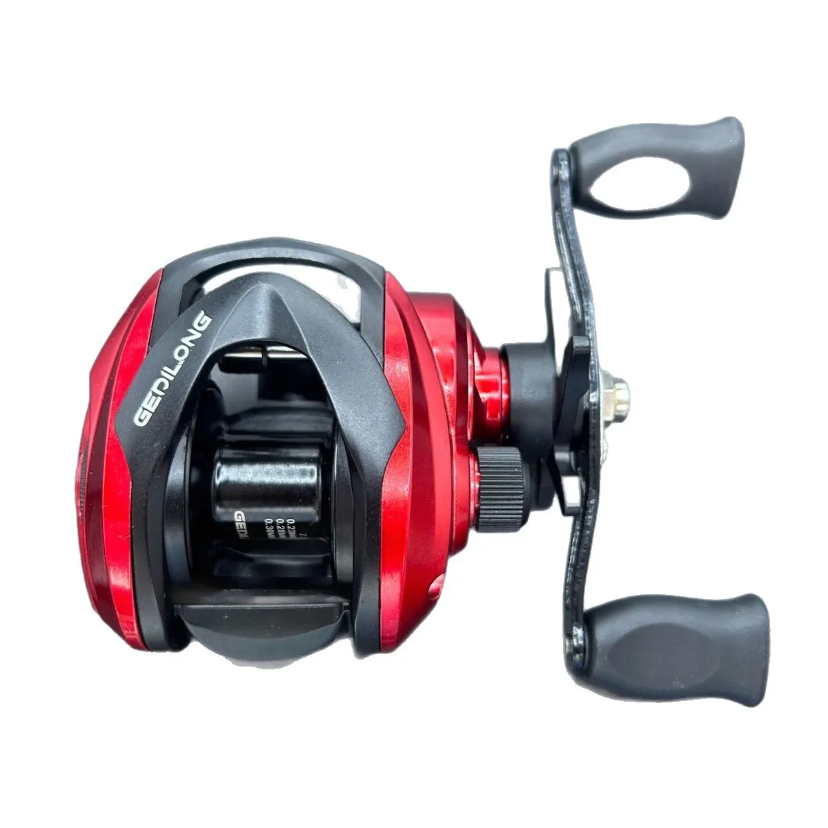 Mulinello da baitcasting in metallo a basso profilo per lancio lungo con allarme a clicker - immagine 5