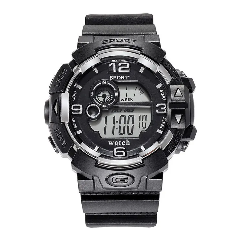 Sports Watches Cool Luminous Men High End Silicone Strap Military Wrist Watch Led Calendar Waterproof Digital
