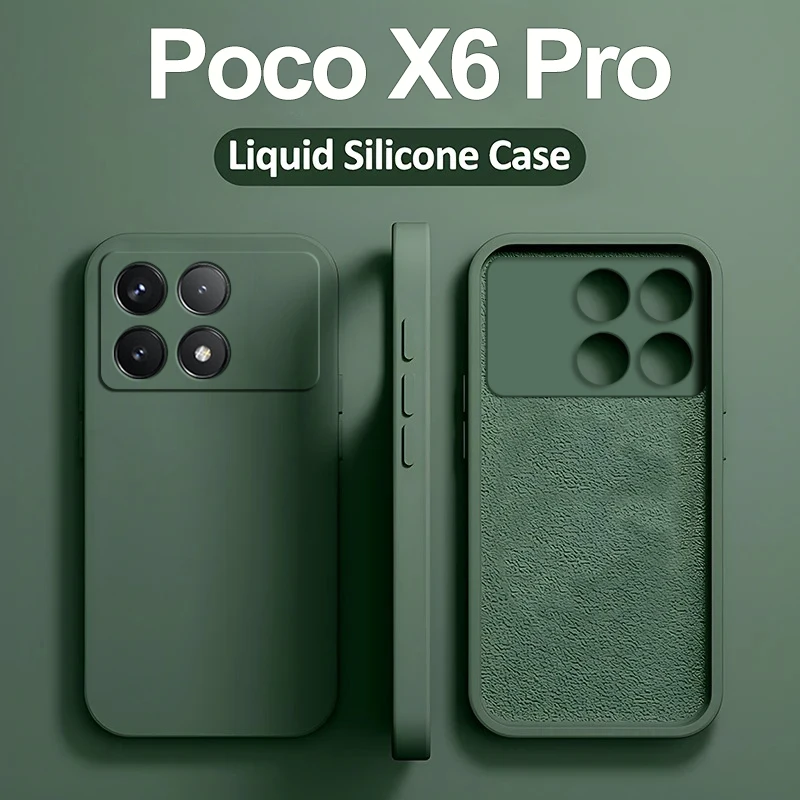 PEIYE Cover per Xiaomi Poco X6 Pro, Custodia in Silicone Morbido TPU, Case Antiurto con Impugnatura Laterale Antiscivolo. Design Semplice e Monocolore -Nero