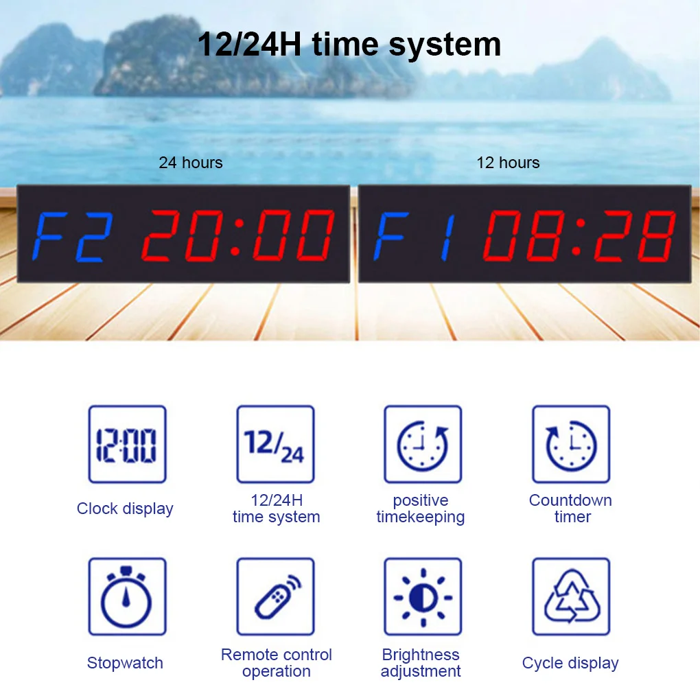 

AU Plug Train Stopwatch Fitness Interval Timer Portable Clock Digital Display Remote Control Household Count-up