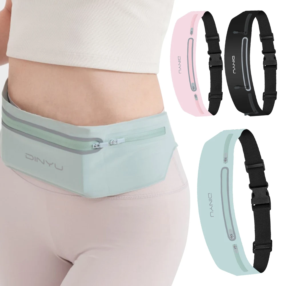 Sports Waist Pack Portable Phone Holder Bag Waterproof Gym Bum Bag with Reflective Stripe Jogging Belt Pouch for Outdoor Sports
