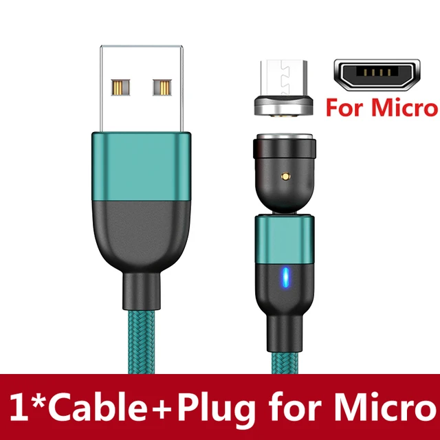 AUFU 2m 3m Magnetic Cable USB Type C For Huawei P20 P30 pro Usb C Cable Micro 3A Fast Charging Magnet Charger Data Transfer 1m Green for Micro