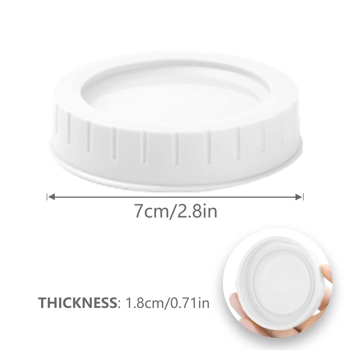 20pcs Plastic Mason Jar Lids Food-grade Mason Jar Caps Fit Regular Mouth 70mm Reusable Leak Proof Replacement Lids