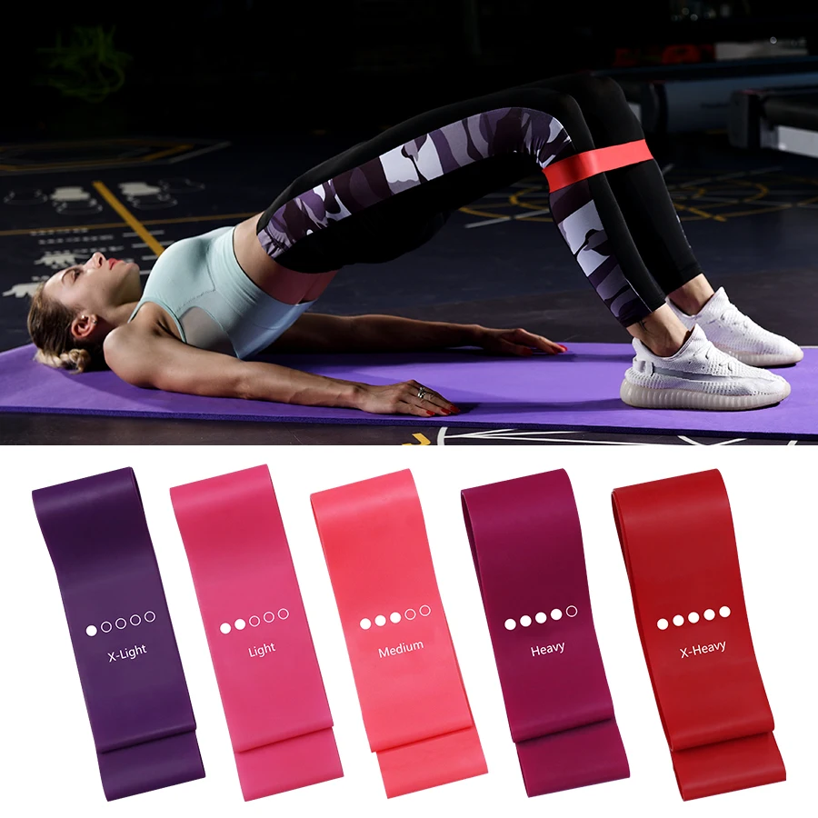 Yoga Spor Egzersizi Elastik Fitness Bantları Ev İçin İdeal 5 Farklı Seviye Direnç Bantları Pilates Crossfit Egzersiz Ekipmanları
