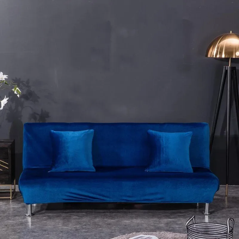 Foldable Sofa Bed Cover Armless Sofa Cover for Living Room Elastic All-inclusive Couch Sofa Slipcover Furniture Cover 5