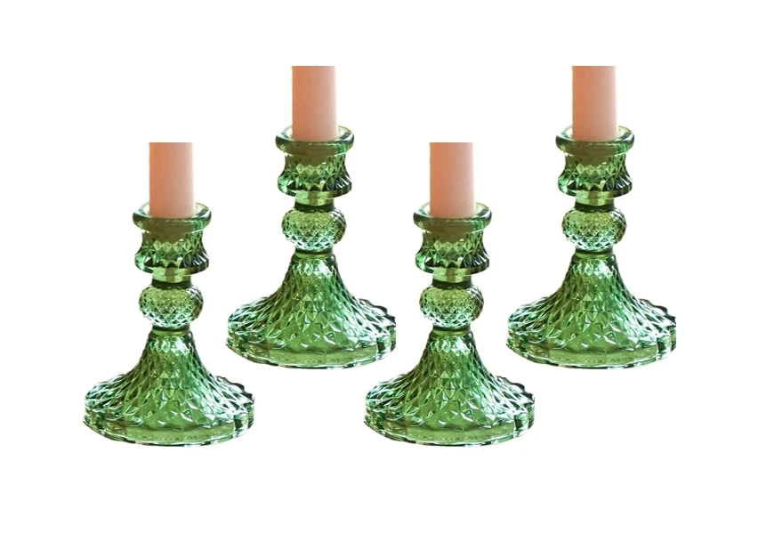 حاملات شموع مستدقة كريستال ، حامل شمعدان زجاجي ، ح...