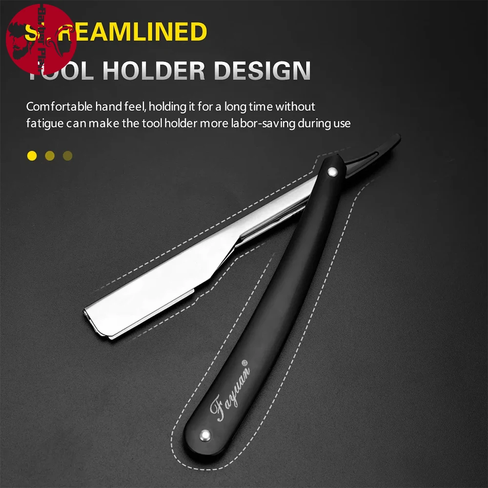 Salon barber razor manual shaver straight edge stainless steel sharp cutter holder folding shaving beard barbershop supplies