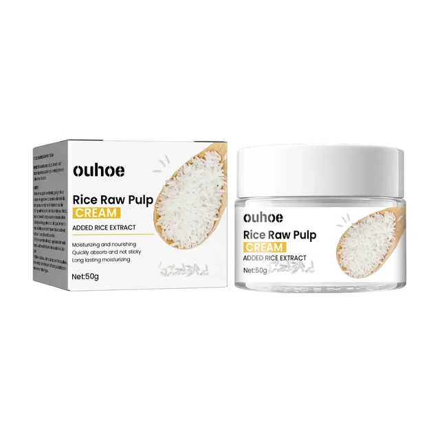 Crema schiarente al riso bianco, anti-invecchiamento, anti-rughe, lifting, restringimento dei pori, attenuazione delle linee sottili, crema viso idratante alla polpa di riso crudo_voghion.com