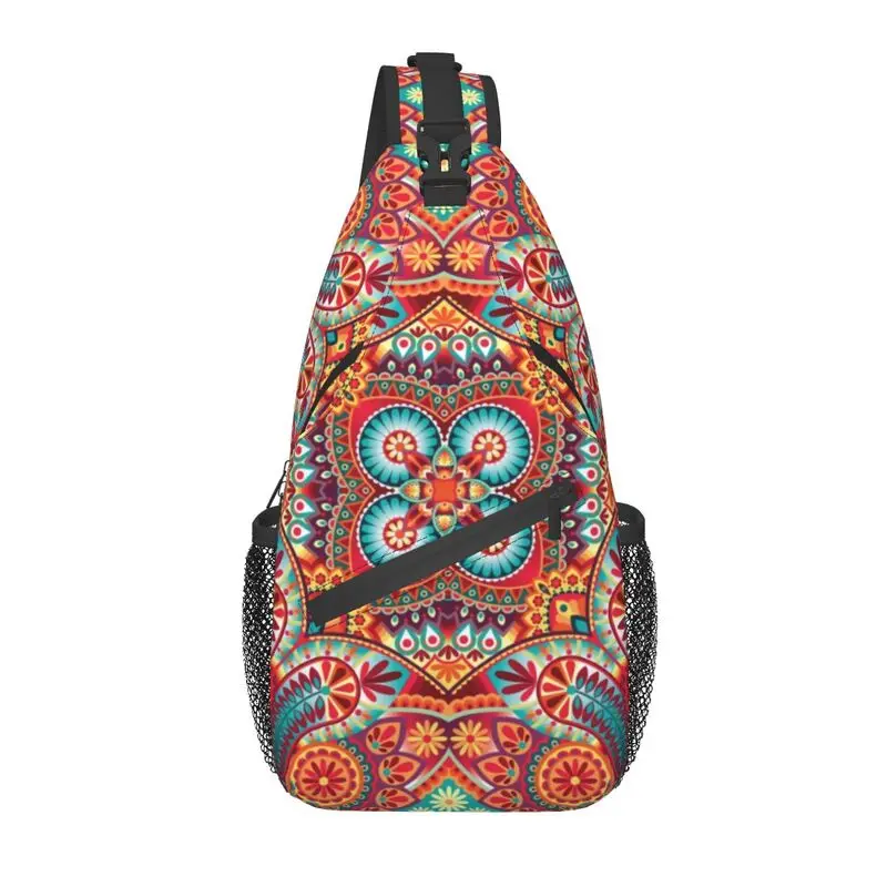 

Vintage Paisley Oriental Kerchief Sling Bags for Traveling Men Bohemian Floral Style Crossbody Chest Backpack Shoulder Daypack