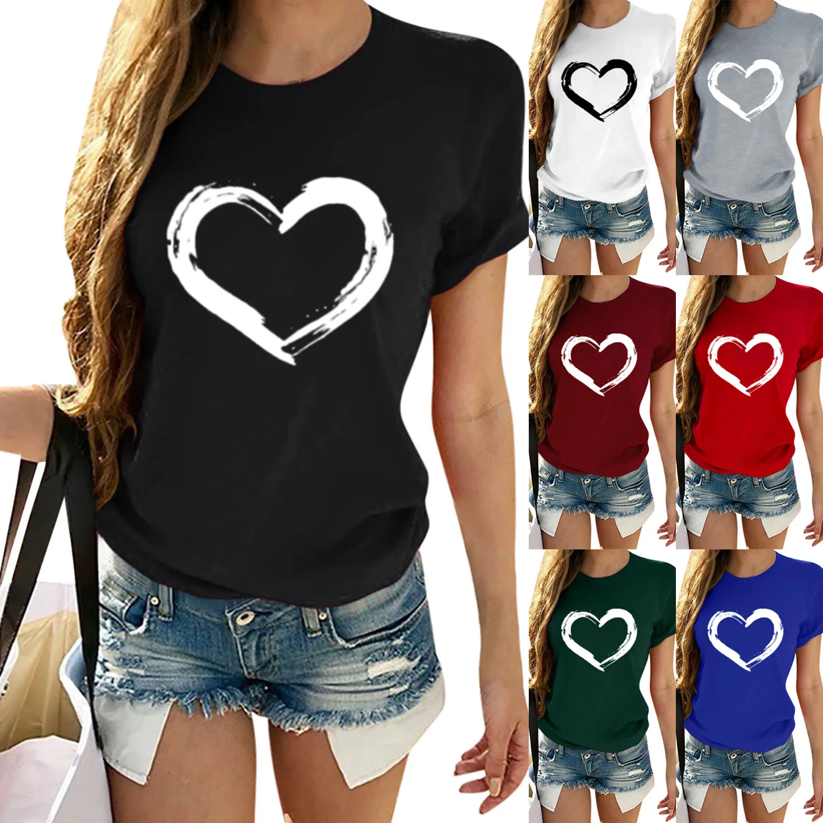

Рубашки для пар на День святого Валентина, женская блузка, футболка с коротким рукавом на День святого Валентина, подарок для влюбленных, одежда для пар