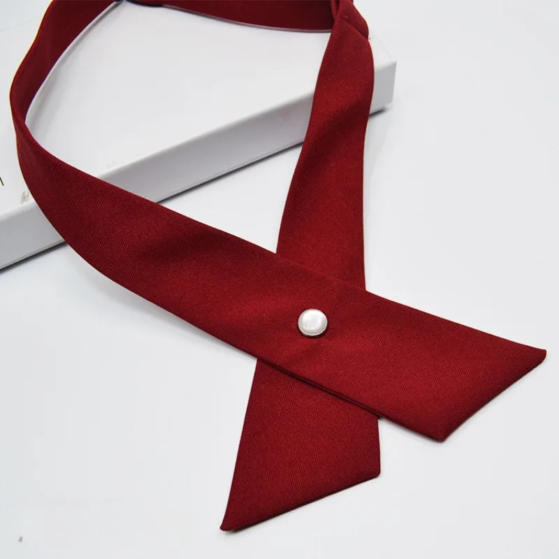 

New Uniform Cross Bow Tie Fashion Women's Workwear College Style Shirts Accessories Simple Solid Matte Bowtie Gift for Women