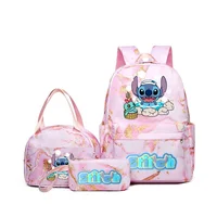 Lilo & Stitch Anime Print Backpack Set With Lunch Bag And Pencil Bag, Large Capacity Lightweight And Breathable Outdoor Knapsack 5