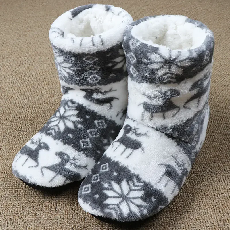 Winter Fur Slippers Women Warm House Slippers Plush Flip Flops Christmas Cotton Indoor Home Shoes Floor Shoes Claquette Fourrure 4