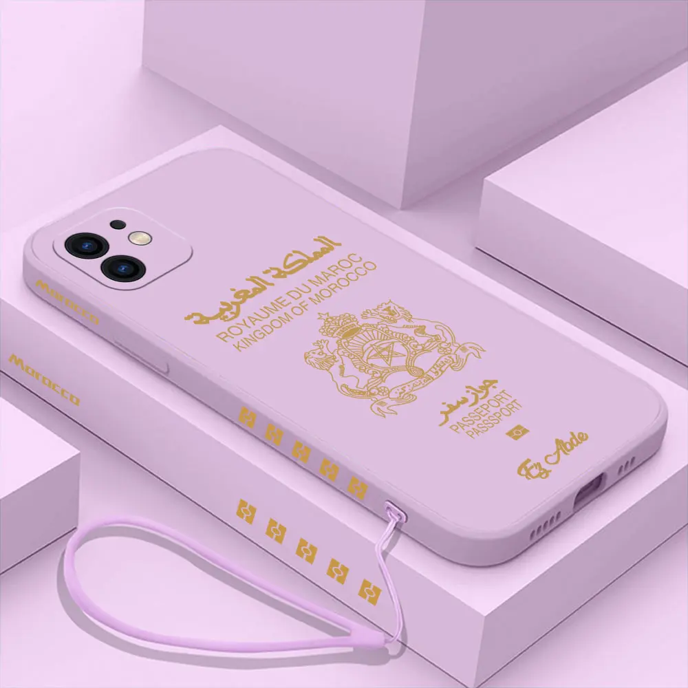 thumbnail image 1 of Funda de teléfono con pasaporte de Marruecos para Samsung Galaxy S24 S23 S22 S21 S20 Ultra FE S10 4G S9 S10E Note 20 10 9 Plus con funda con cordón, 1 of 5