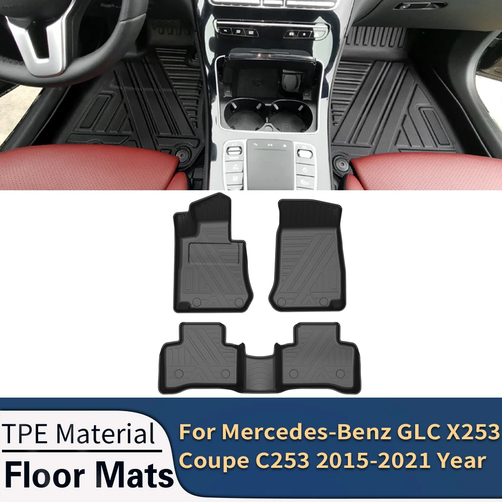 

For Mercedes-Benz GLC X253 Coupe C253 2015-2023 GLK X204 Auto Car Floor Mats All-Weather TPE Foot Mats Pad Tray Mat Accessories