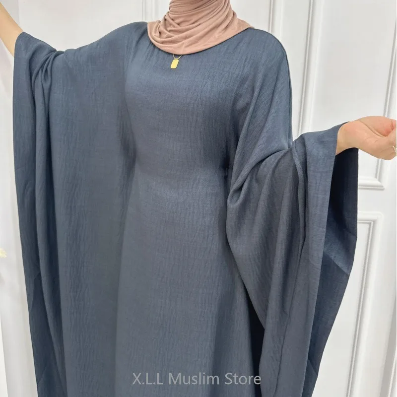 2024 Dubai Eid Ramadan Bat Sleeve Prayer Garment Batwing Abaya Muslim Dress Modest Kebaya Robe Women Clothes Female Musulmane