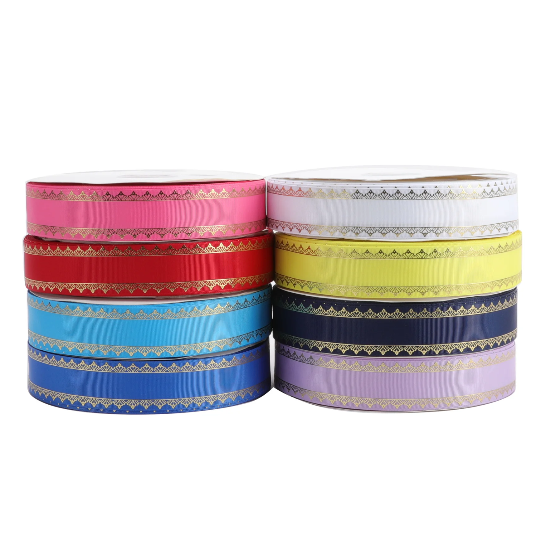 

[HSDRIBBON] 1-1/2inch 38mm Multi-color crown gold edge Series Hologram Ribbon 50 Yards/Roll