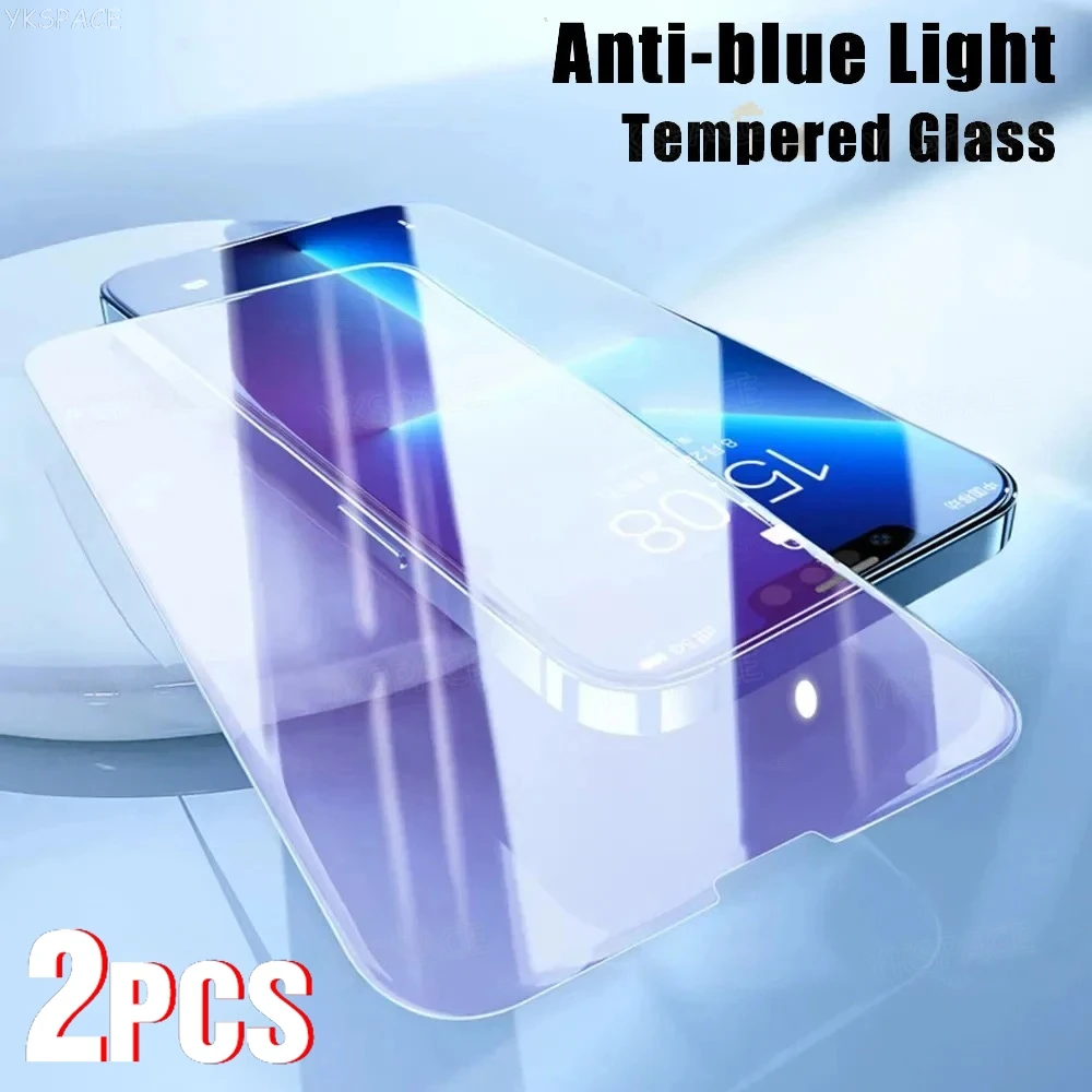 Premium 2-Pack Anti Blue Light Tempered Glass Screen Protector with 9H Hardness