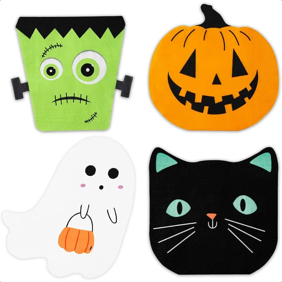100PCS Halloween Themed Paper Napkins Set