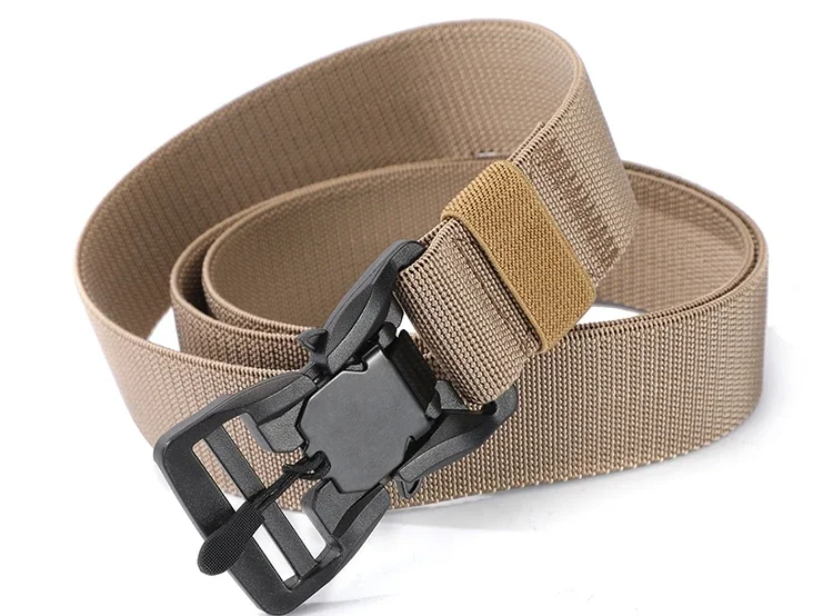 Neuer Herrengürtel mit Schnellverschluss, magnetische Schnalle, elastischer Gürtel, weicher Sportgürtel aus echtem Nylon – Detail 15