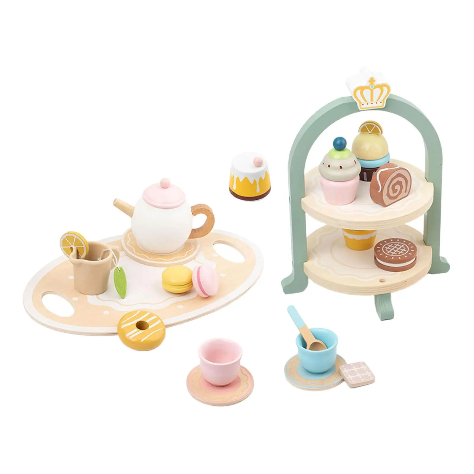Kids Afternoon Tea Toy Set, Little Girls Tea Party Pretend Play for 3 4 5 6