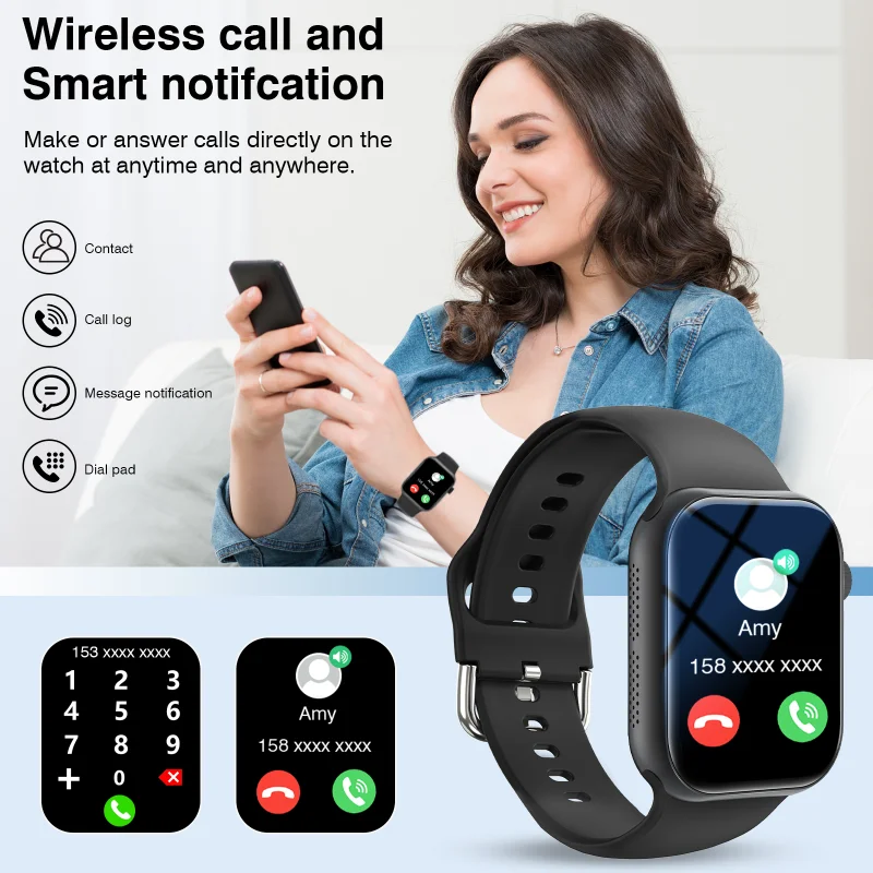 1pc Fashionable Smartwatch,Wireless call and Smart notifcation,Music/Camera control, Multi-Sport Modes,For Android & iphone 5