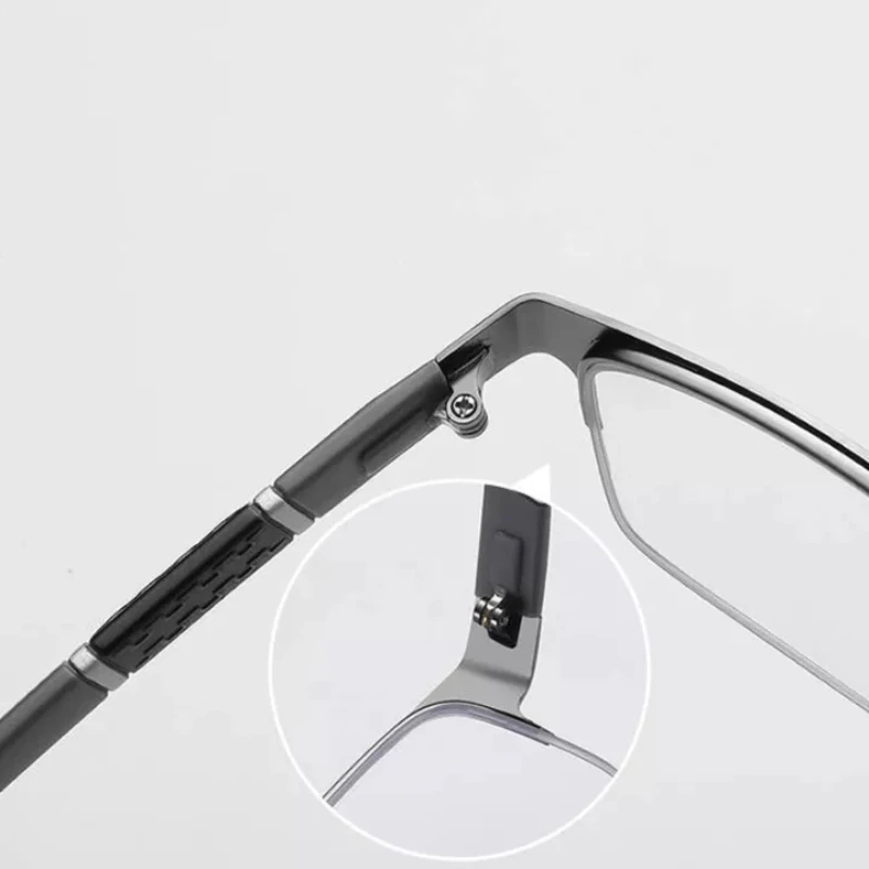 Blue Light Glasses Photochromic Sun Glasses Half-frame Business Style Myopia Glasses Diopter 0 To -6.0 Glasses for Men 4