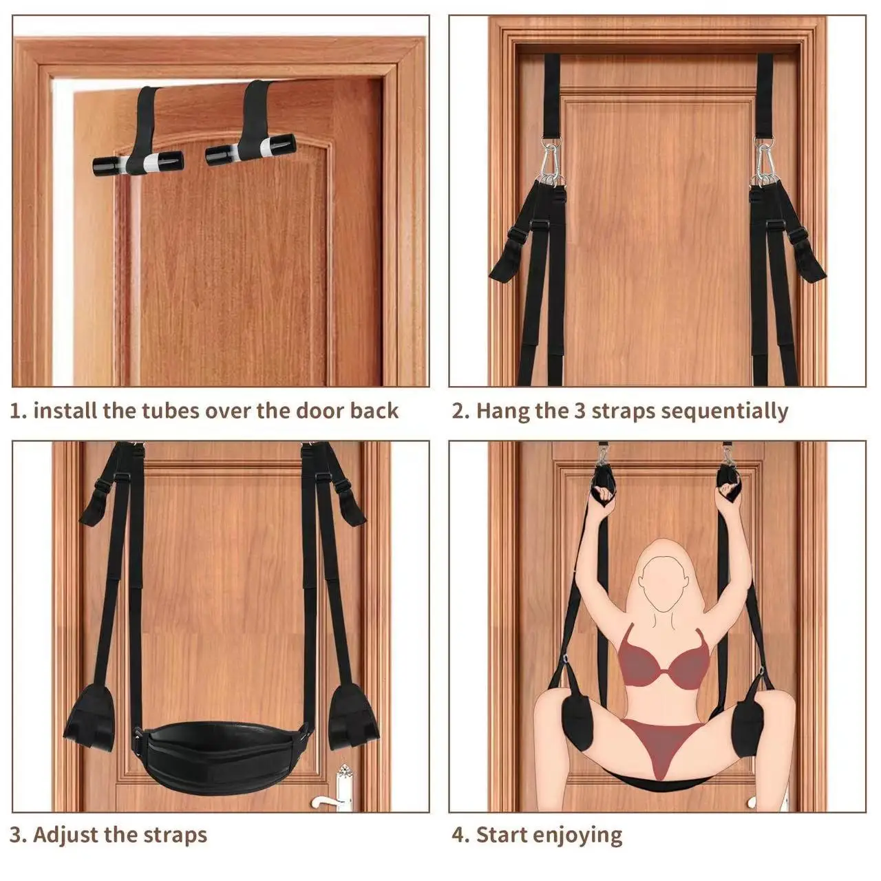 Adjustable Hanging Sex Swing Plush Cushion Fetish Bandage Straps Chairs Door Swing Game Erotic Sex Shop Toys for Couples sex toys sex chair bed