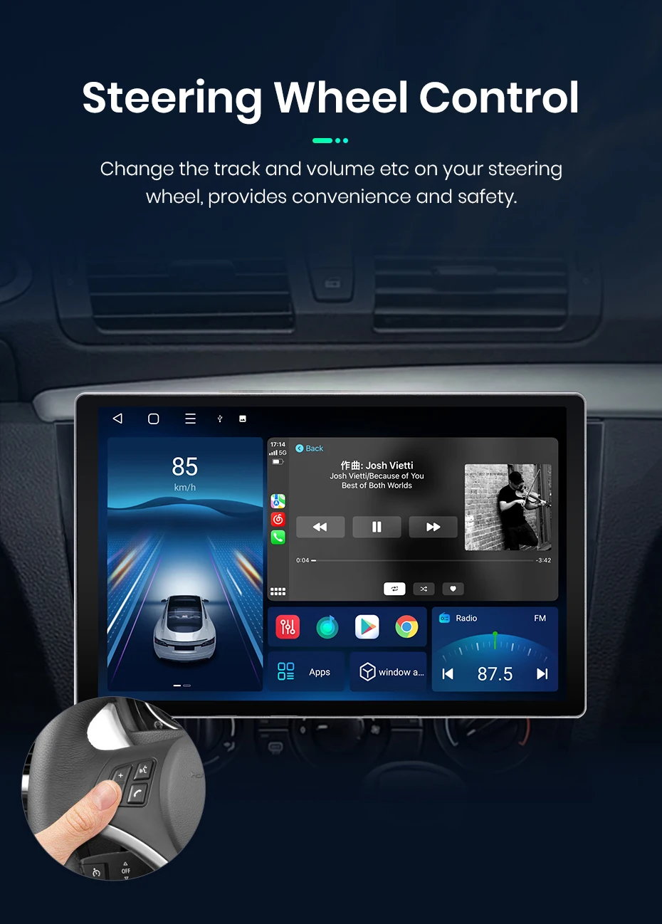 Junsun x7 max 13.1 "2k ai Stimme drahtloses Carplay Android Auto Autoradio für BMW 1er 1er Serie e88 e82 e81 e87 Autoradio – Detail 24