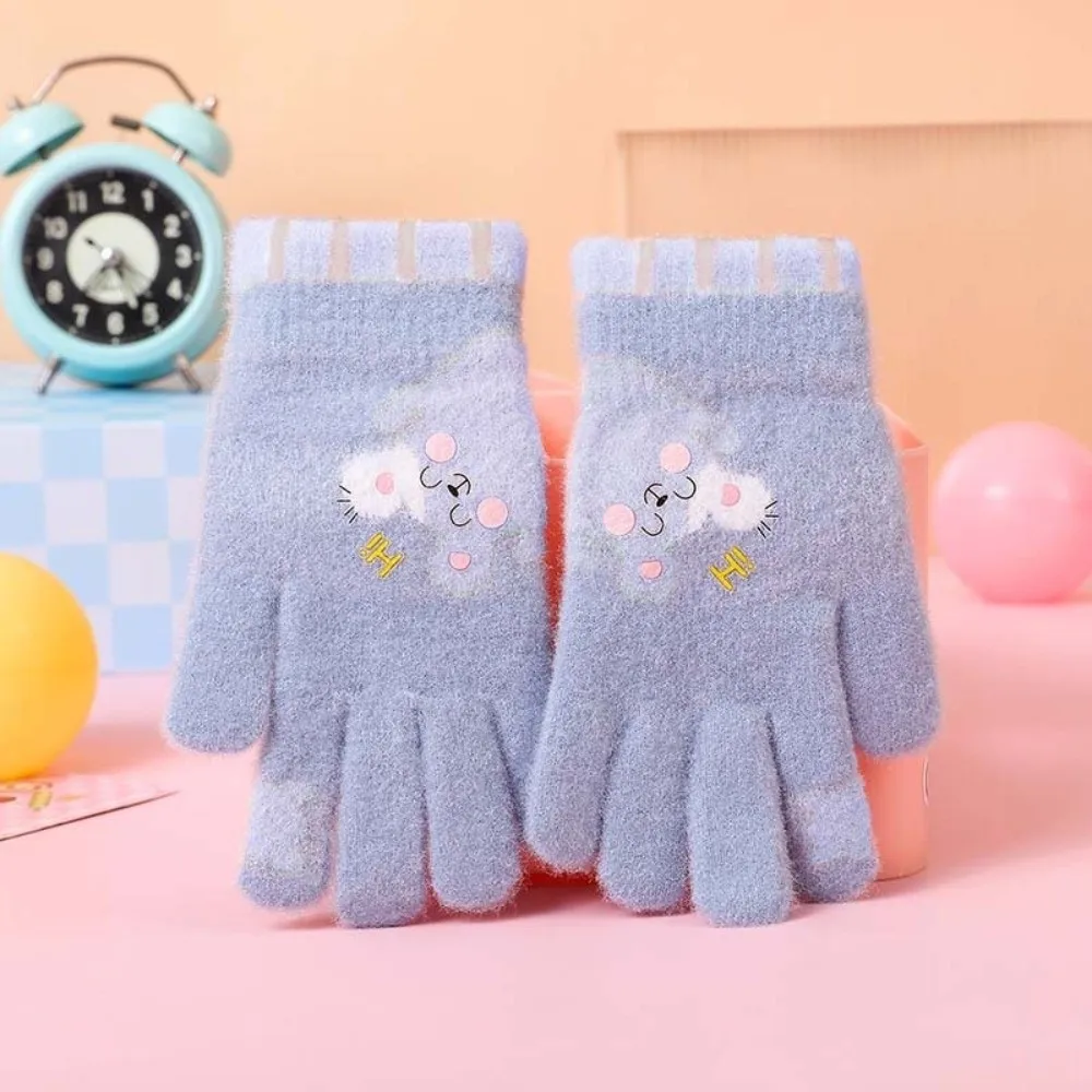 5-12 Years Old Cute Warm Kids Winter Gloves Windproof Candy Color Baby Gloves Soft Coldproof Children Mittens Outdoor