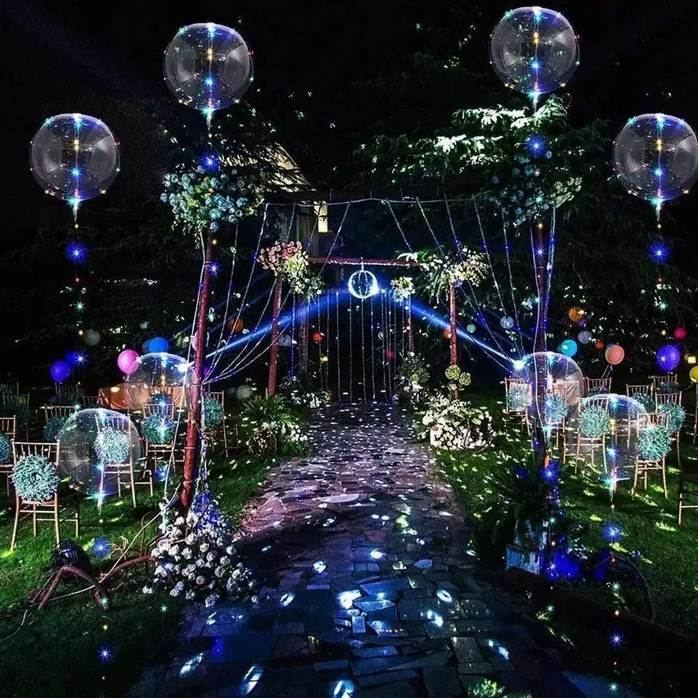 LED leuchtende Bobo-Luftballons, transparente Luftballons mit 3 m Lichterketten, Luftpolsterballon, Weihnachten, Valentinstag, LED-Luftballons – Detail 24