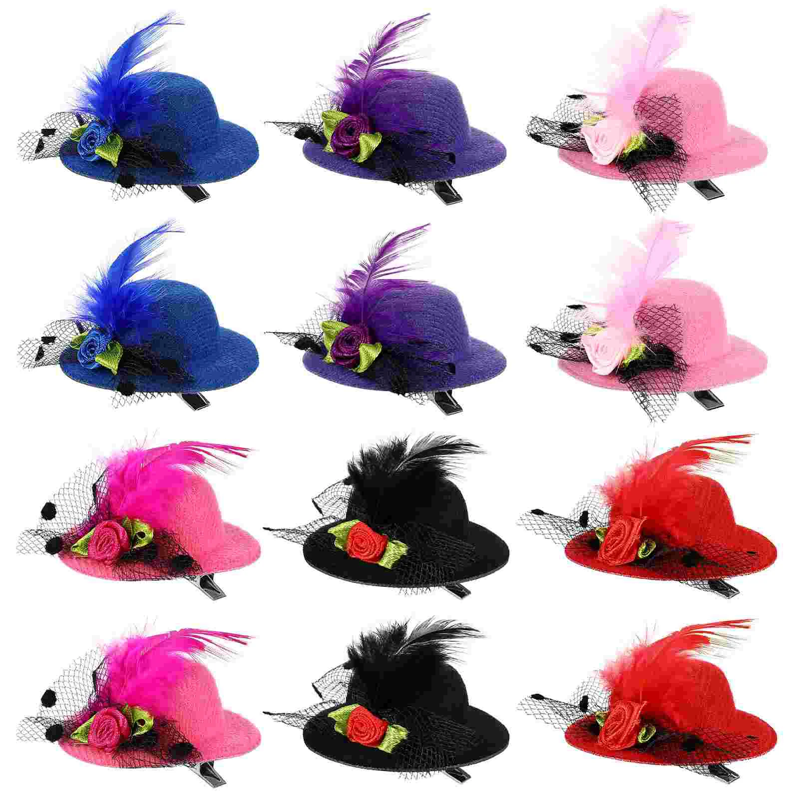 

Mini Hat Hair Barrettes Kids Hair Clips Small Hat Hair Clips Girls Hair Decorations (Random Color)